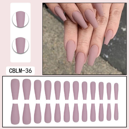 Dusty Rose Extra Long Coffin Press-On Nails