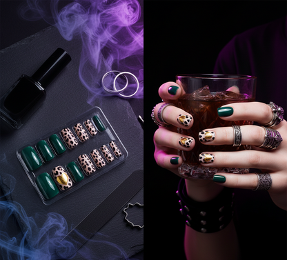 Emerald Green Press On Nails
