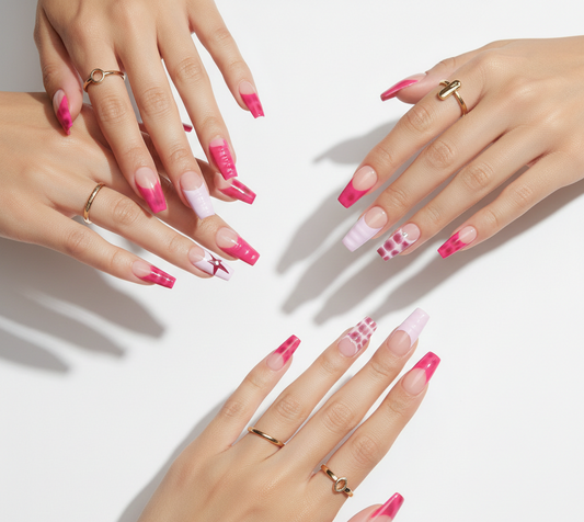 Gradient Fusion Almond Press-On Nails