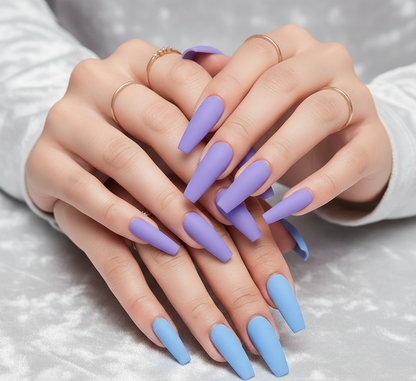 Lavender Lilac Extra Long Coffin Press-On Nails