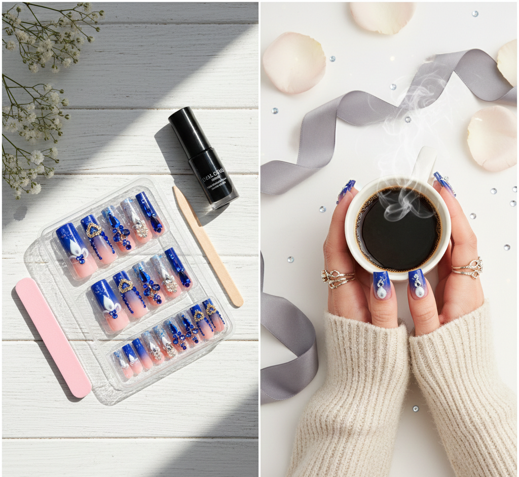 Luxury Royal Blue Press On Nails