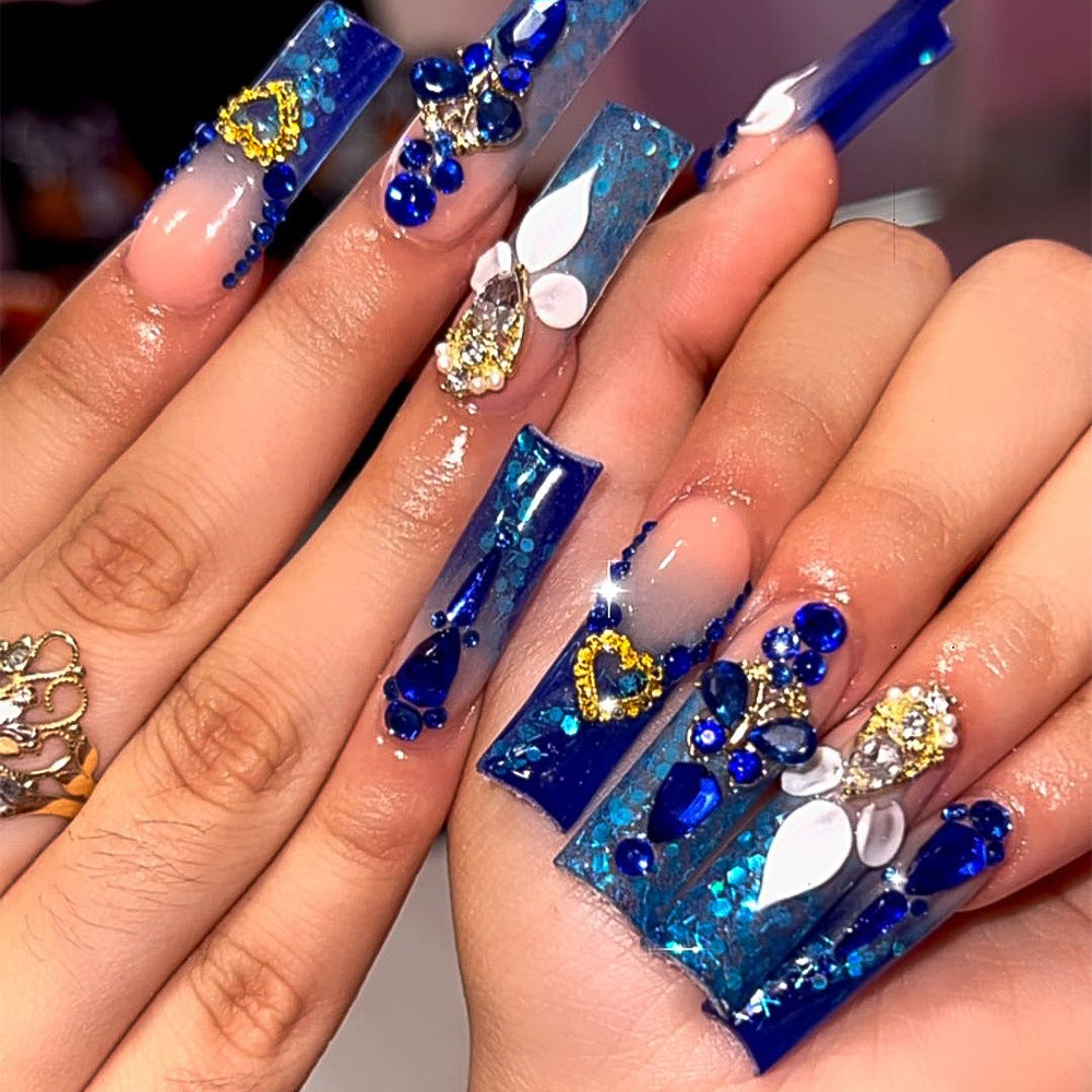 Luxury Royal Blue Press On Nails