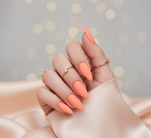 Matte Apricot Sorbet Almond Press-On Nails
