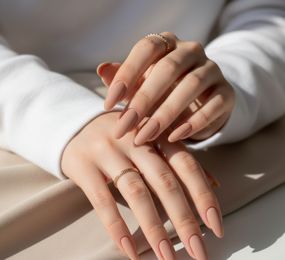 Matte Nude Almond Press-On Nails