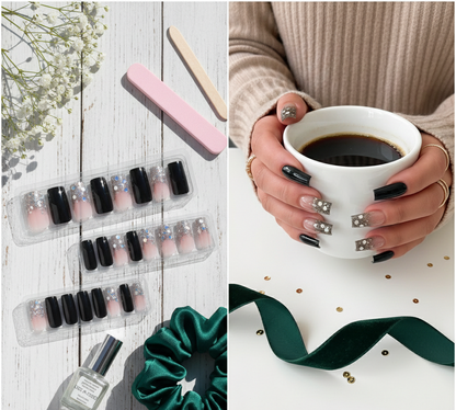 Midnight Glitter & Black Ombre Set