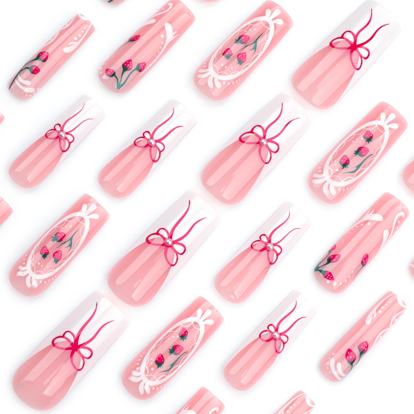 Strawberry Coquette Press-On Nails