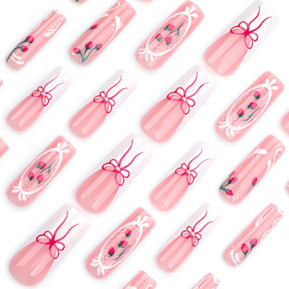 Strawberry Coquette Press-On Nails