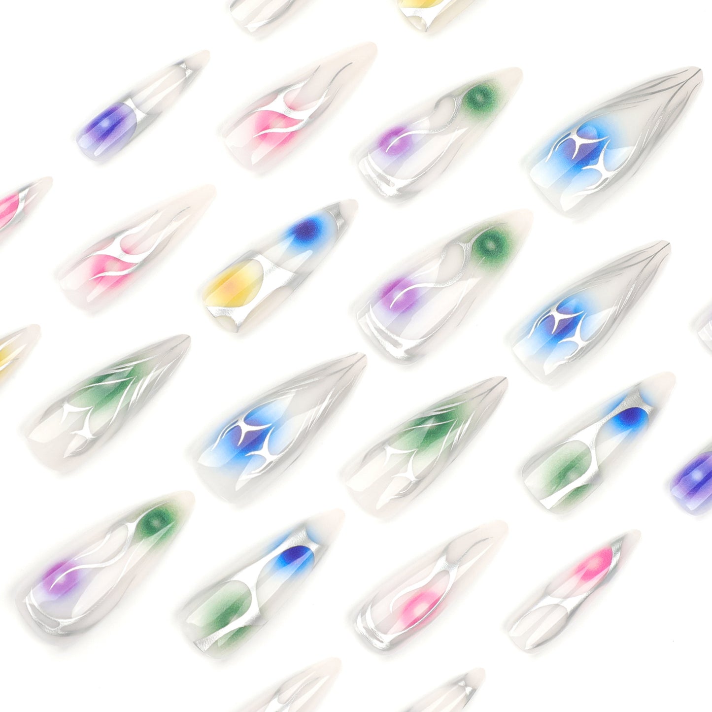Chrome Web Extra Long Stiletto Press-On Nails