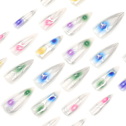 Chrome Web Extra Long Stiletto Press-On Nails