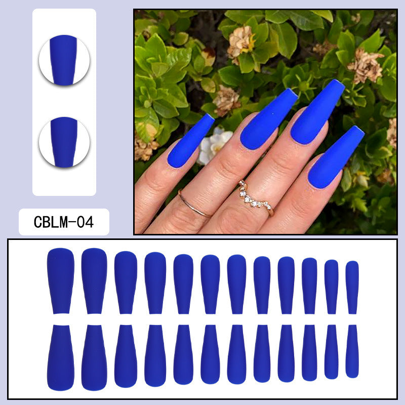 Royal Blue Extra Long Coffin Press-On Nails