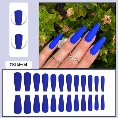 Royal Blue Extra Long Coffin Press-On Nails