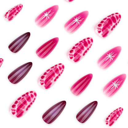 Velvet Reptile Almond Press-On Nails
