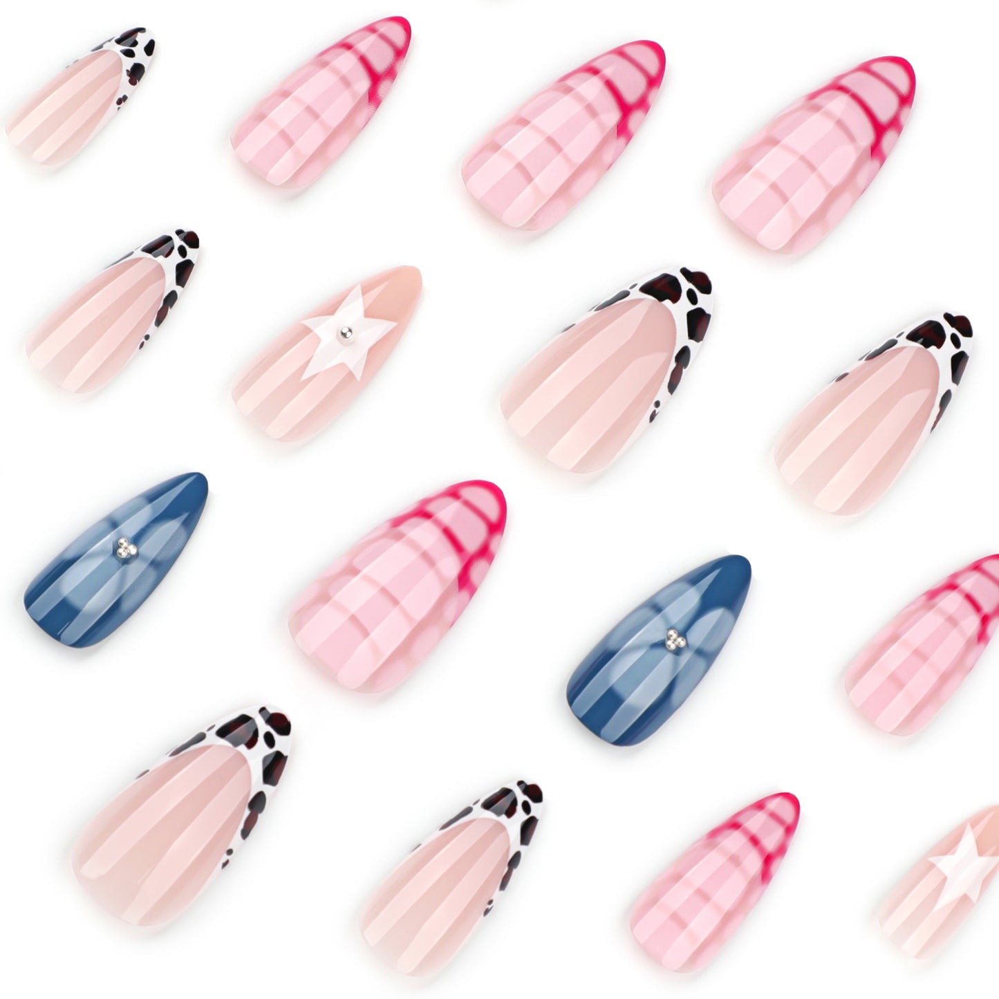 Pink Dragon Scale Almond Press-On Nails