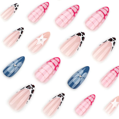 Pink Dragon Scale Almond Press-On Nails