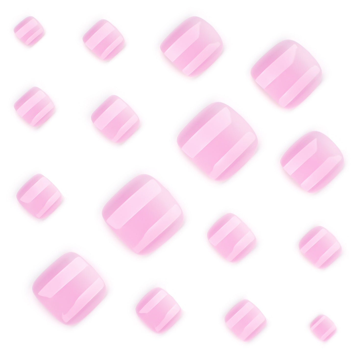 Blushing Petal Pink Ombre Press-On Toe Nails