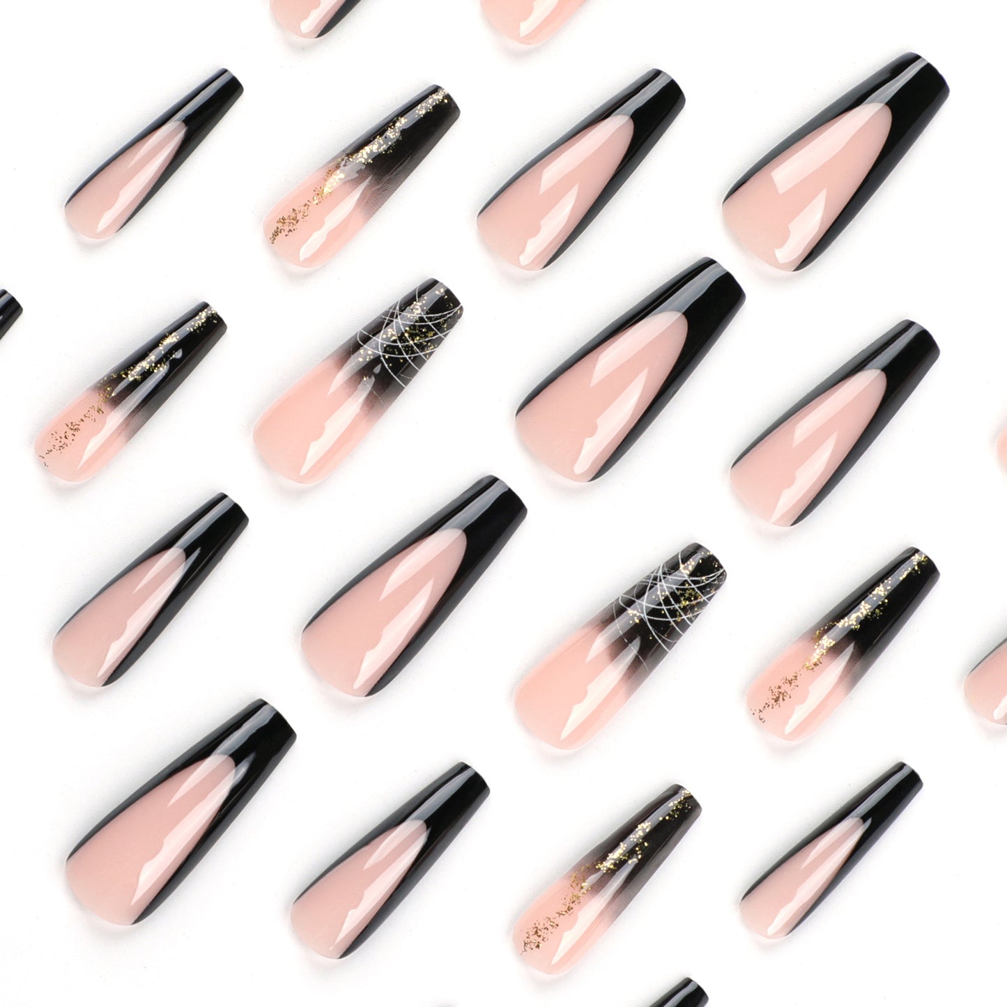 Black French Tip Press On Nails
