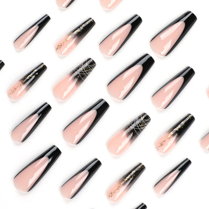 Black French Tip Press On Nails