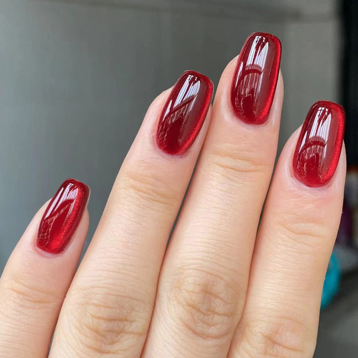 Ruby Velvet Cat Eye Press-On Nails