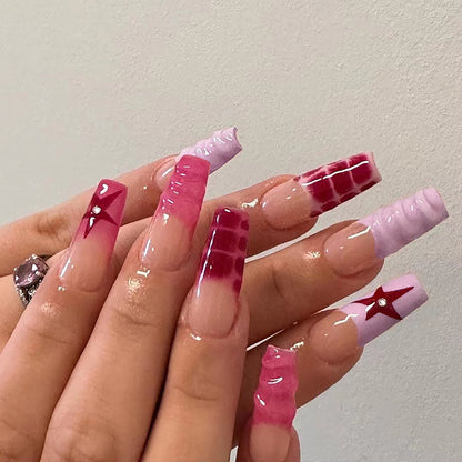 Gradient Fusion Almond Press-On Nails