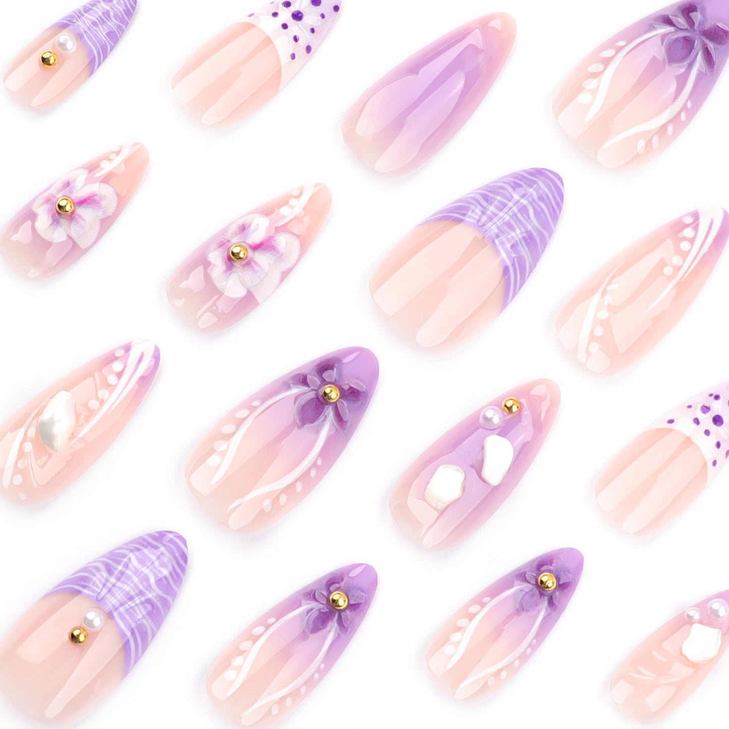 Pearl Almond Press-On Nails
