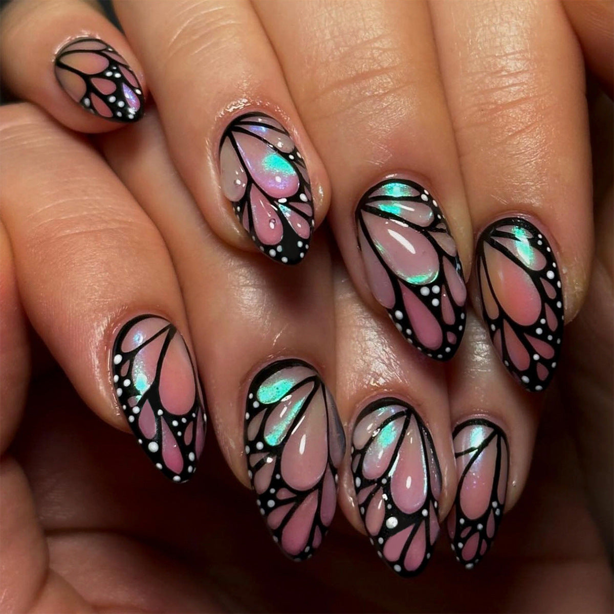 Iridescent Butterfly Wing Press-On Nails