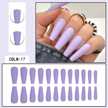 Lavender Lilac Extra Long Coffin Press-On Nails