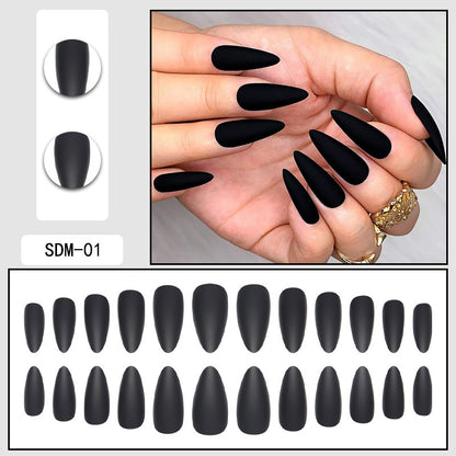 Matte Black Stiletto Press-On Nails