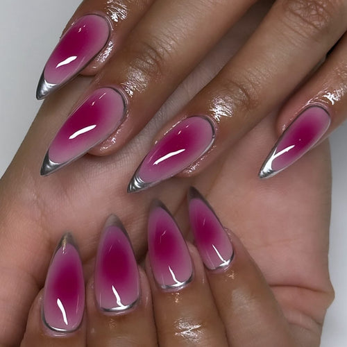 Cyber-Jelly Fuchsia Press-On Nails