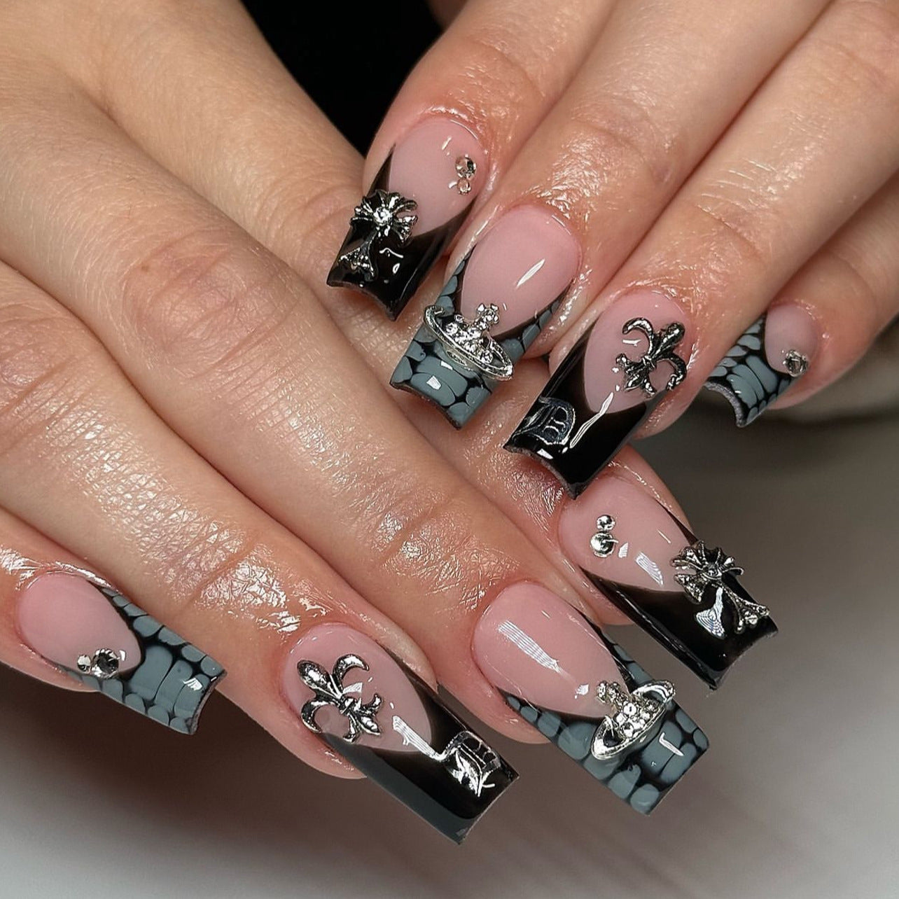 Gothic French Tip Press-On Nails