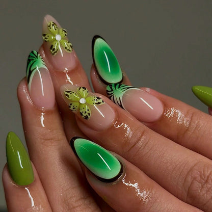 3D Tropical Leopard Bloom Press-On Nails
