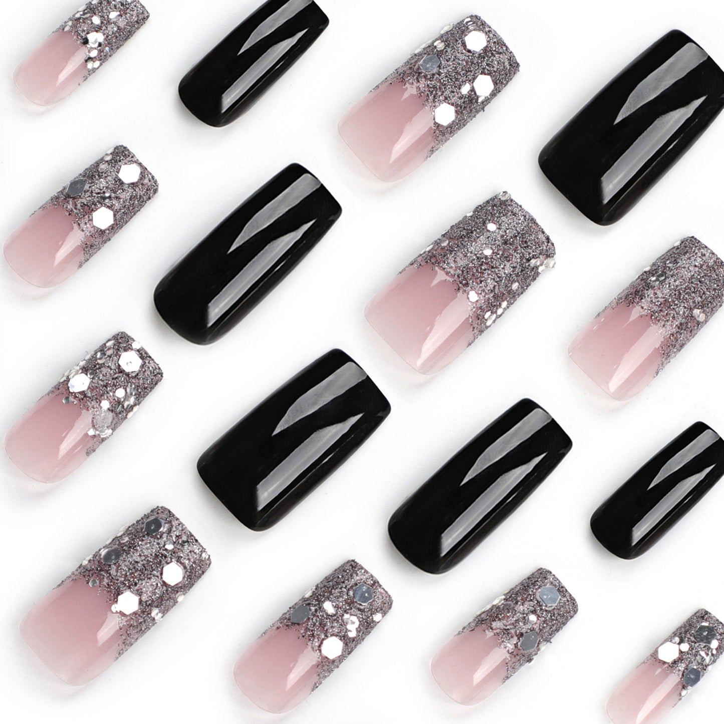 Midnight Glitter & Black Ombre Set