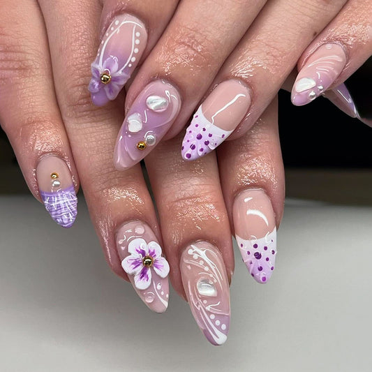 Pearl Almond Press-On Nails