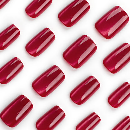 Ruby Velvet Cat Eye Press-On Nails
