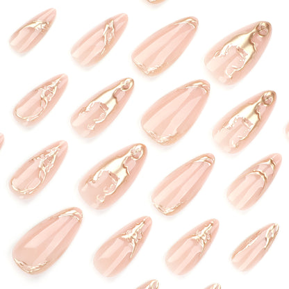 Molten Gold Nude Glam Press-On Nails