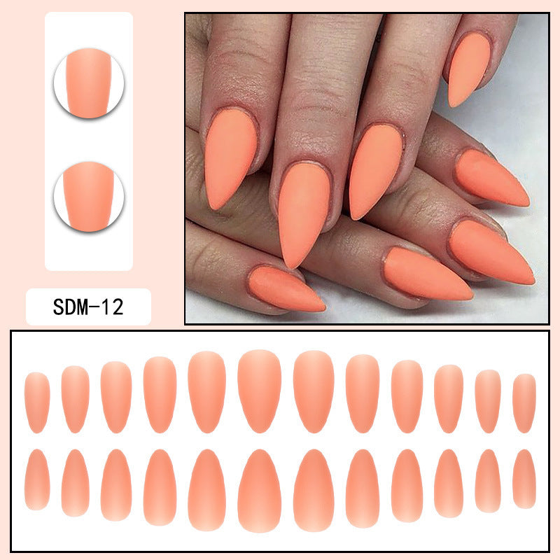 Matte Apricot Sorbet Almond Press-On Nails