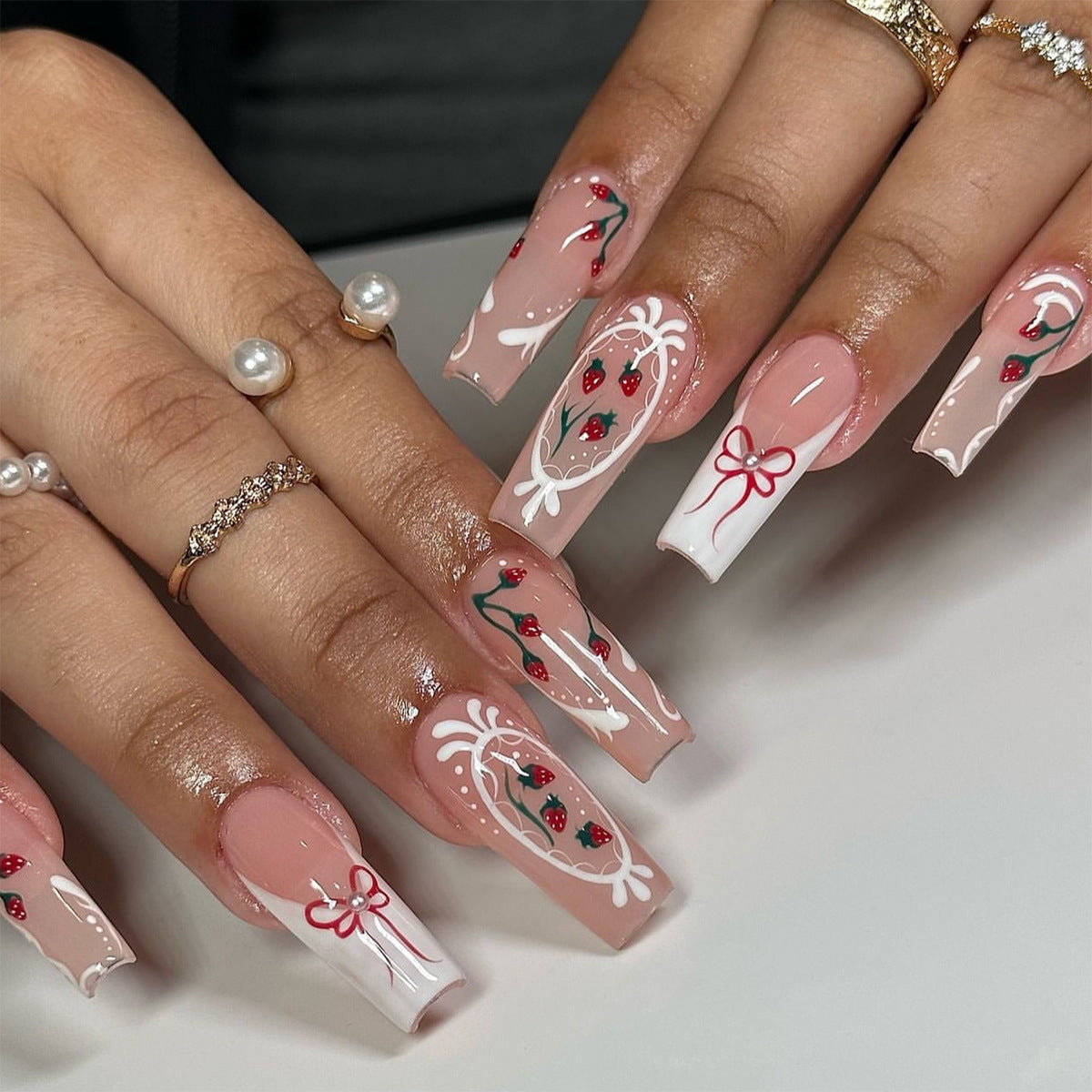 Strawberry Coquette Press-On Nails