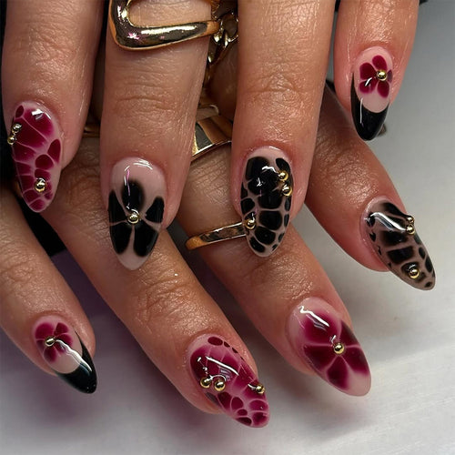 Dark Cherry Croc Press-On Nails