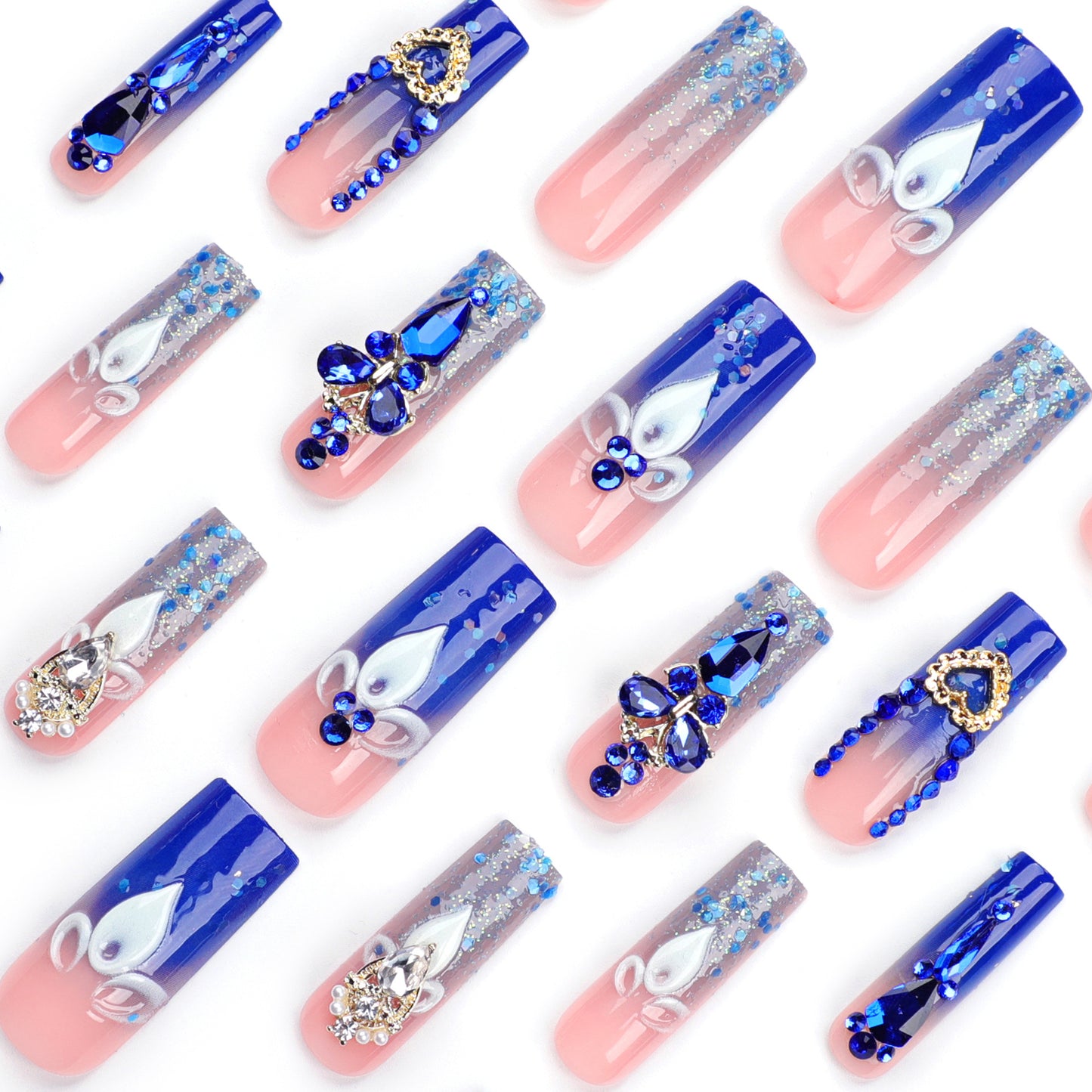 Luxury Royal Blue Press On Nails