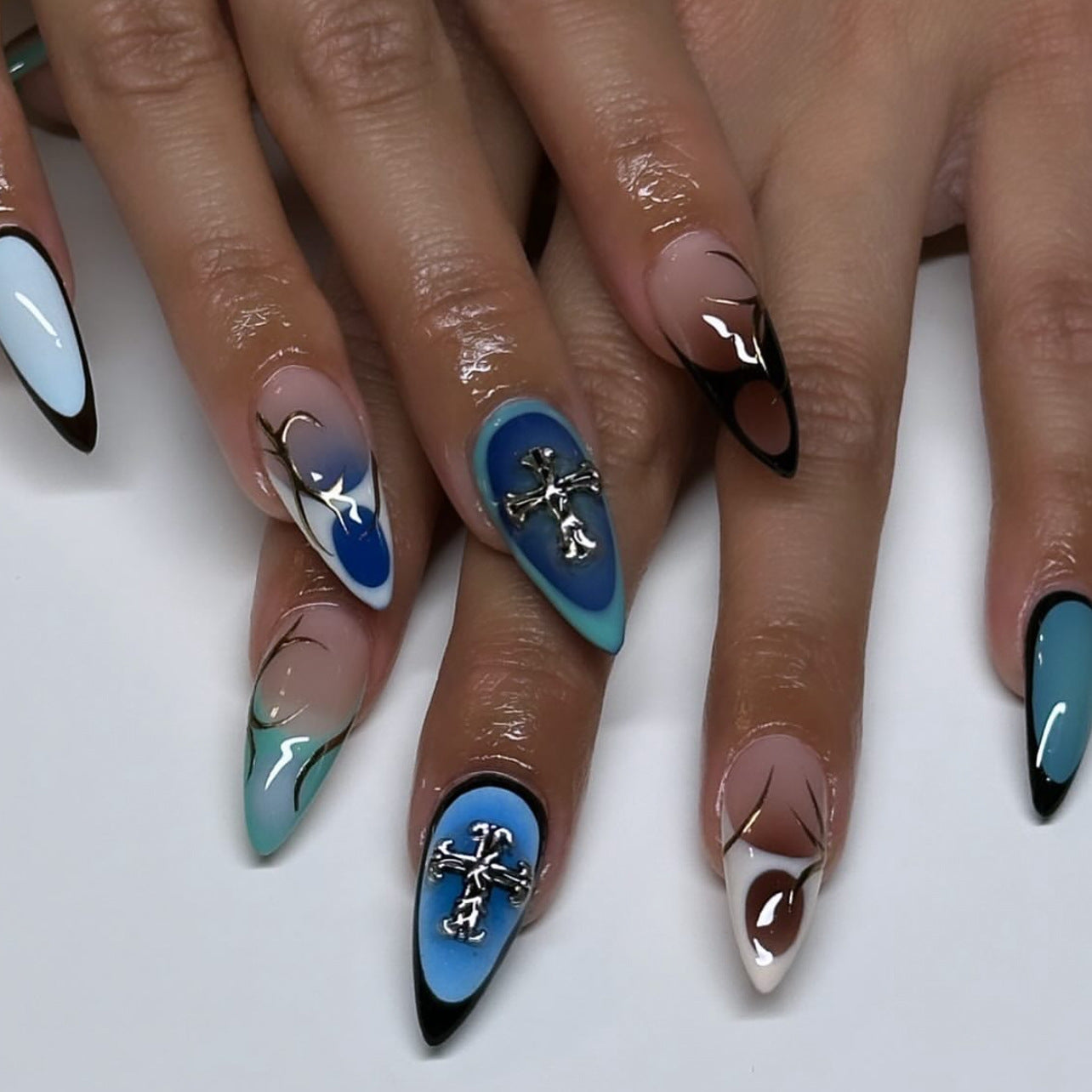 Celestial Cyber-Goth Press-On Nails