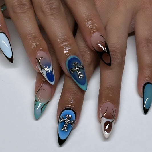 Celestial Cyber-Goth Press-On Nails