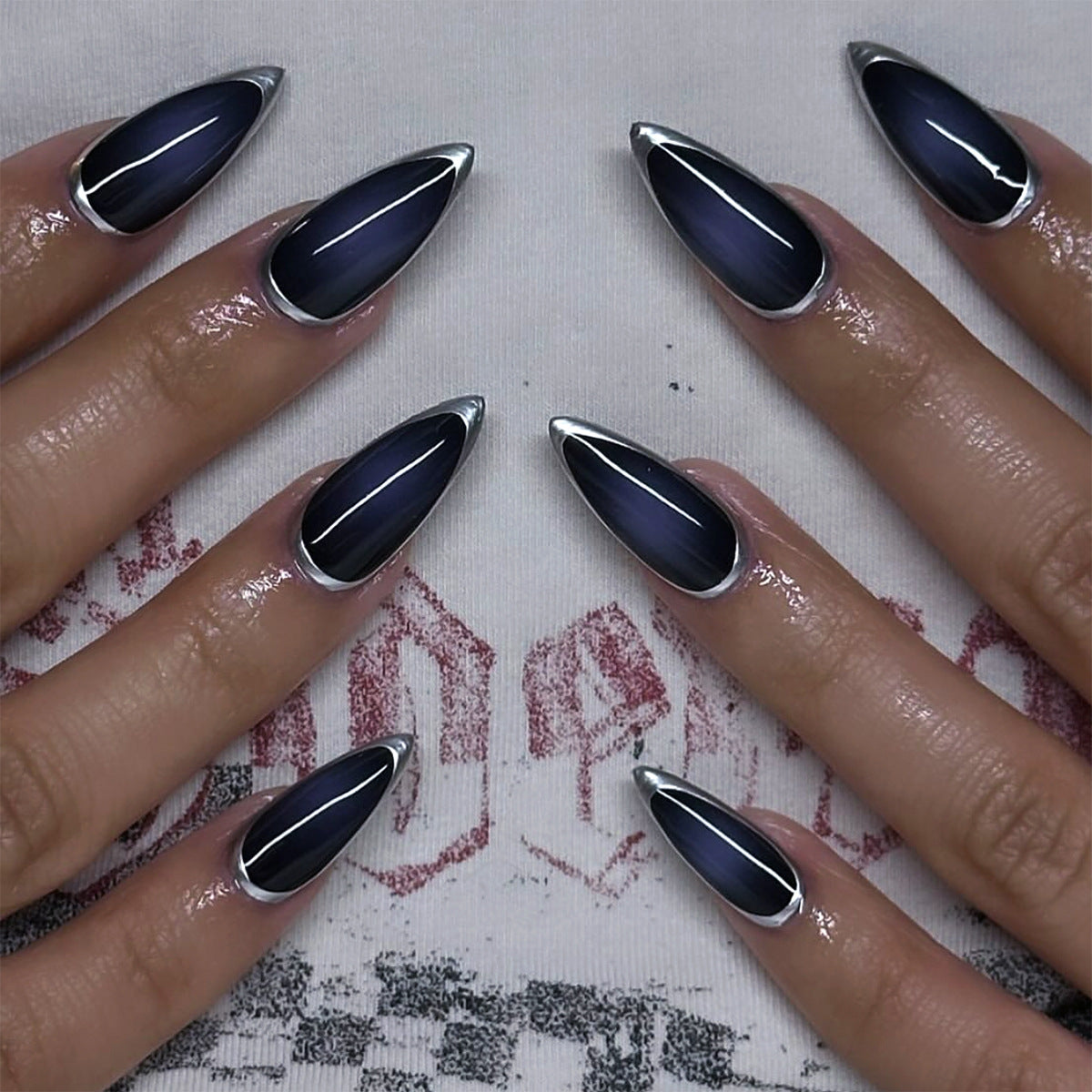 Midnight Aura Black Press-On Nails