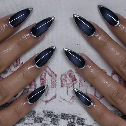 Midnight Aura Black Press-On Nails