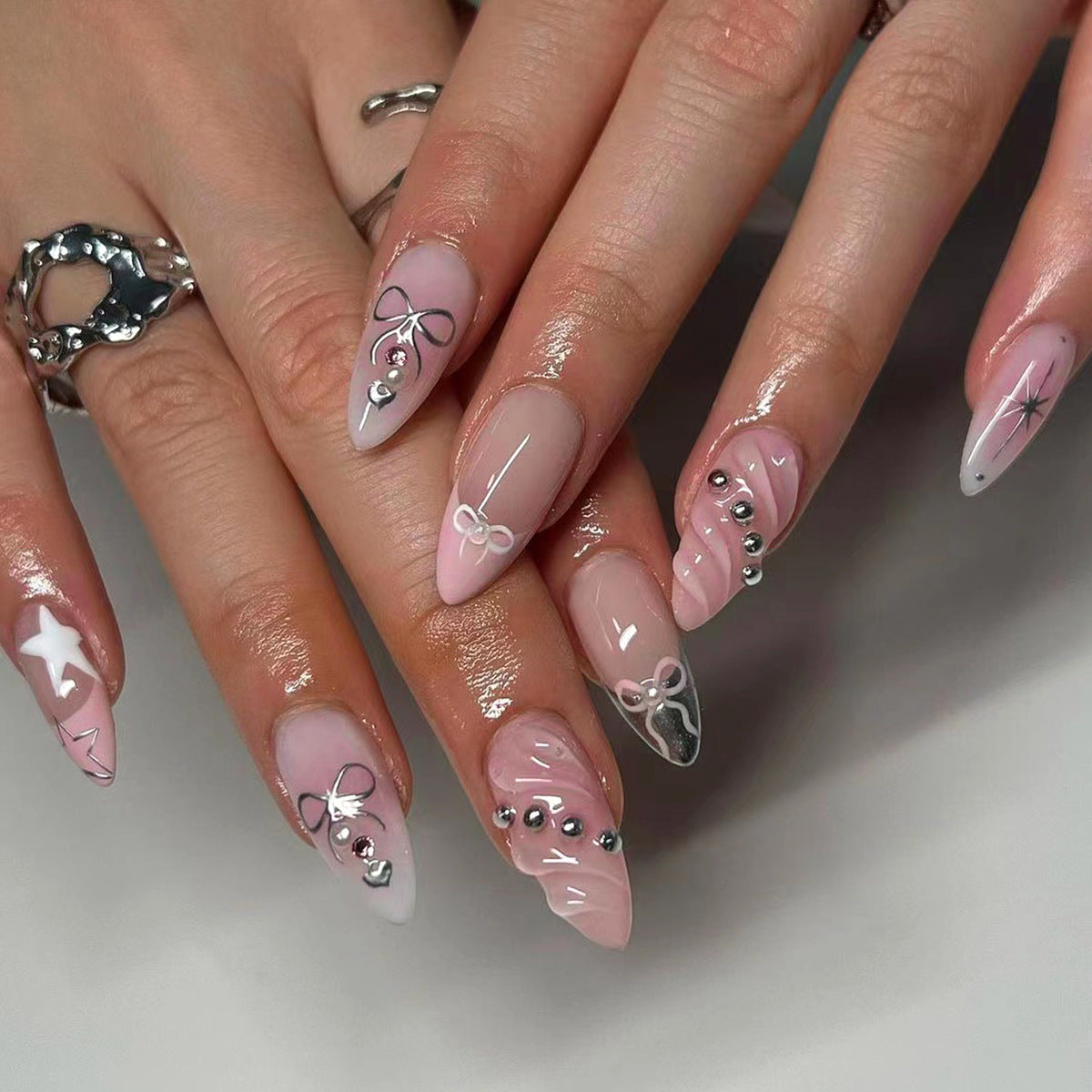 Pink Coquette Press On Nails