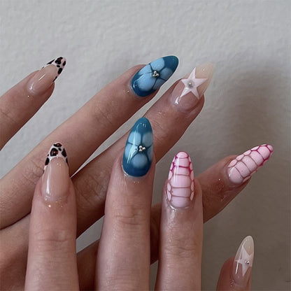 Pink Dragon Scale Almond Press-On Nails