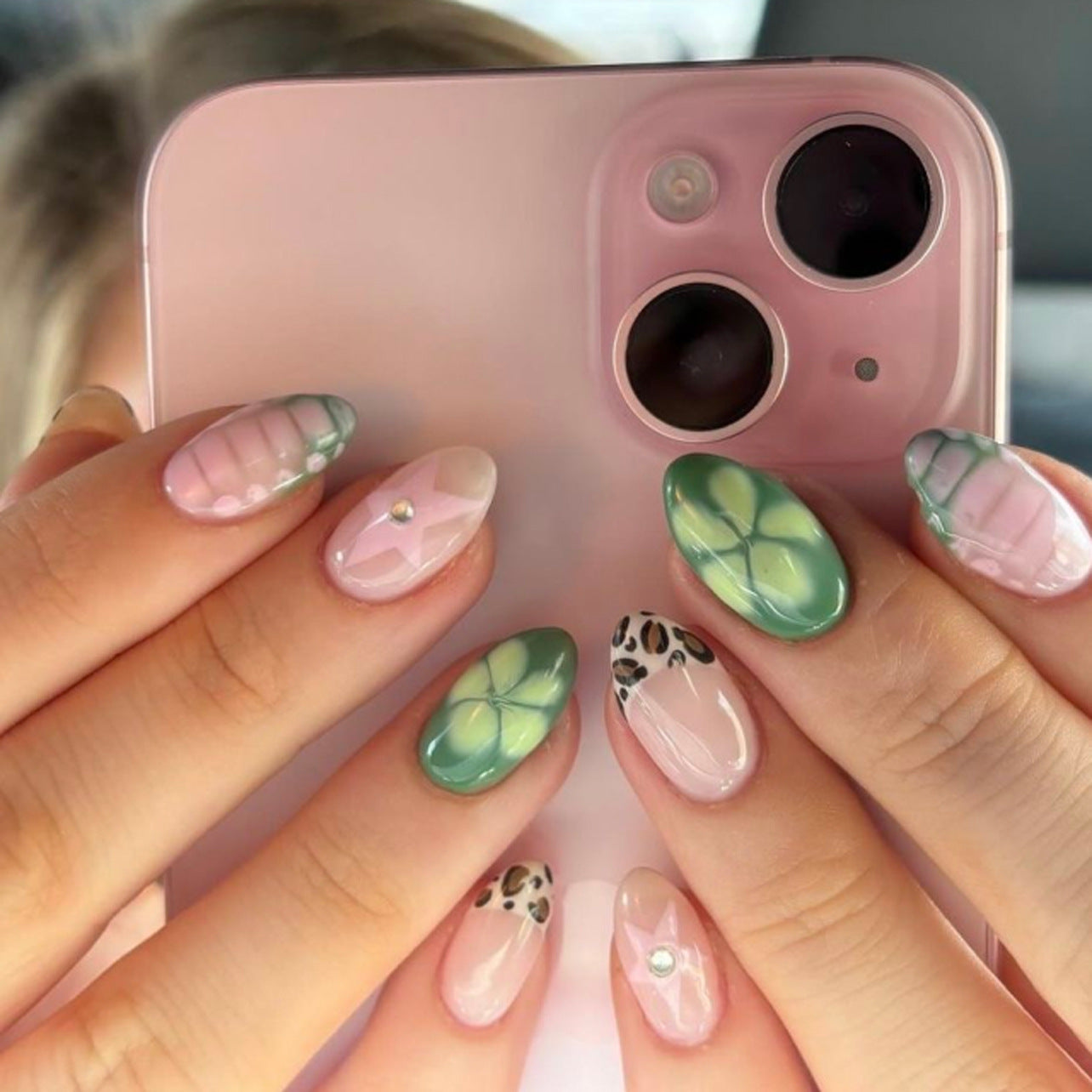 Rose Gold Sparkle & Nude Ombre Nails