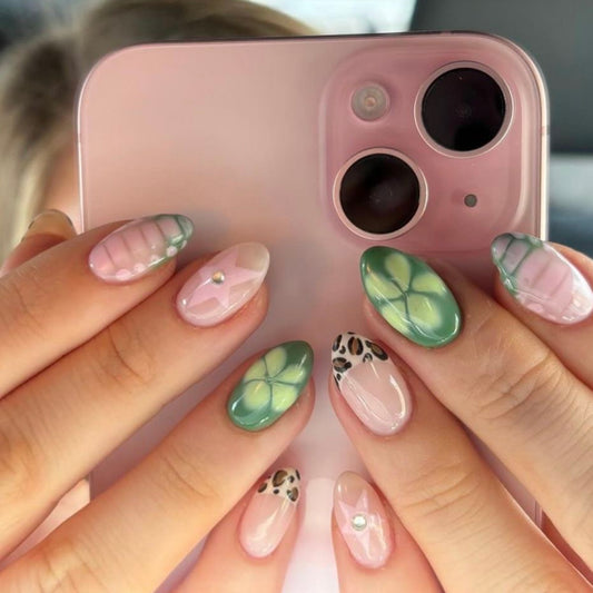 Rose Gold Sparkle & Nude Ombre Nails