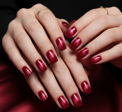 Ruby Velvet Cat Eye Press-On Nails