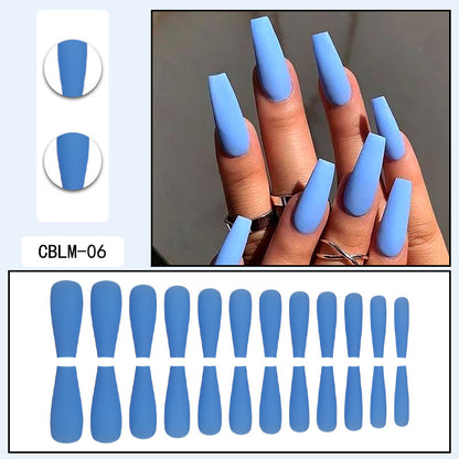 Sky Blue Extra Long Coffin Press-On Nails