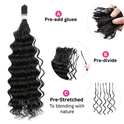 Water Wave Pre-Divided Bulk Hair (50g/Pk/Bundle)