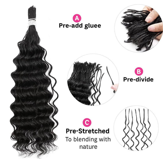 Water Wave Pre-Divided Bulk Hair (50g/Pk/Bundle)